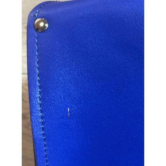 Cobalt Blue Women's Satchel with Top Handle and Crossbody Strap - Picture 5 of 7